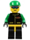 Minifig No: ext007  Name: Extreme Team - Green, Black Legs with Yellow Hips, Green Cap