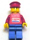 Minifig No: exx004s  Name: Exxon - Blue Legs, Red Hat (Sticker Torso)
