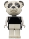 Minifig No: fab10a  Name: Fabuland Bear - Peter Panda, White Head, Legs and Arms, Black Top