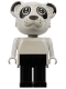 Minifig No: fab10b  Name: Fabuland Bear - Patrick Panda, White Head, Top and Arms, Black Legs