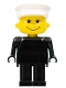 Minifig No: fab13c  Name: Basic Figure Human, Black Legs, White Hat