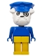 Minifig No: fab2c  Name: Fabuland Bulldog - Boris Bulldog (Postman), White Head, Blue Hat and Top