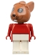 Minifig No: fab3b  Name: Fabuland Rabbit - Robby Rabbit, Brown Head, White Legs, Red Top and Arms