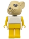 Minifig No: fab3c  Name: Fabuland Rabbit - Bonnie Bunny, Tan Head, Yellow Legs and Arms, White Top