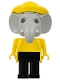 Minifig No: fab5i  Name: Fabuland Figure Elephant 4 with Yellow Hat and White Eyes