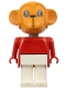 Minifig No: fab8e  Name: Fabuland Monkey - Gabriel Gorilla, Brown Head, White Legs, Red Top
