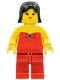 Minifig No: fbr002  Name: Red Halter Top - Red Legs, Black Female Hair