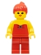 Lot ID: 354134134  Minifig No: fbr003  Name: Red Halter Top - Red Legs, Red Ponytail Hair