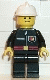Minifig No: firec006 Name: Fire - Flame Badge and Straight Line, Black Legs, White Fire Helmet Minifig No: firec006 Name: Fire - Flame Badge and Straight Line, Black Legs, White Fire Helmet