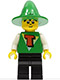 Minifig No: fre002  Name: FreeStyle Timmy with Black Legs and Green Wizard / Witch Hat