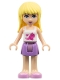 Minifig No: frnd0002  Name: Friends Stephanie - Medium Lavender Skirt, White Top