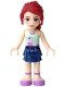 Minifig No: frnd0005  Name: Friends Mia - Dark Blue Layered Skirt, Light Aqua Halter Neck Top