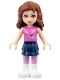 Minifig No: frnd0010 Name: Friends Olivia (Light Nougat) - Dark Blue Layered Skirt, Dark Pink Top with Hearts Minifig No: frnd0010 Name: Friends Olivia (Light Nougat) - Dark Blue Layered Skirt, Dark Pink Top with Hearts