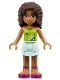 Minifig No: frnd0024  Name: Friends Andrea - Light Aqua Layered Skirt, Lime Halter Neck Top