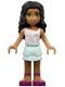 Minifig No: frnd0031  Name: Friends Chloe - Light Aqua Layered Skirt, White Top