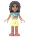 Minifig No: frnd0032  Name: Friends Andrea - Bright Light Yellow Shorts, Dark Azure Bikini Top