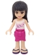 Minifig No: frnd0046  Name: Friends Maya - Magenta Wrap Skirt, White Top