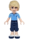 Minifig No: frnd0047  Name: Friends Andrew - Dark Blue Cropped Trousers, Bright Light Blue Polo Shirt