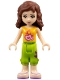 Minifig No: frnd006  Name: Friends Olivia, Lime Cropped Trousers, Orange Top