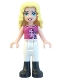 Minifig No: frnd0060  Name: Friends Liza - White Riding Pants, Magenta Top