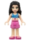 Minifig No: frnd0063  Name: Friends Emma - Dark Pink Shorts, Bikini Top With Whistle, Bow