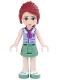 Minifig No: frnd0071  Name: Friends Mia - Sand Green Skirt, Lavender Top