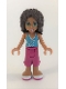 Minifig No: frnd0078  Name: Friends Andrea - Magenta Cropped Trousers, Medium Azure Top with White Trim