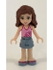 Minifig No: frnd0079 Name: Friends Olivia (Light Nougat) - Sand Blue Skirt, Bright Pink Top with Magenta Trim Minifig No: frnd0079 Name: Friends Olivia (Light Nougat) - Sand Blue Skirt, Bright Pink Top with Magenta Trim