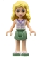 Minifig No: frnd0086  Name: Friends Naya - Sand Green Skirt, White Plaid Button Shirt