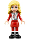 Minifig No: frnd0089  Name: Friends Ewa - Red Skirt and Black Boots, Red and White Holiday Top with Scarf