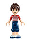 Minifig No: frnd0093 Name: Friends Noah - Dark Blue Cropped Trousers, Red and White Striped Top Minifig No: frnd0093 Name: Friends Noah - Dark Blue Cropped Trousers, Red and White Striped Top