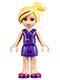 Minifig No: frnd0096  Name: Friends Natasha - Dark Purple Skirt, Dark Purple Top with Comb