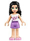 Minifig No: frnd0097  Name: Friends Emma - Medium Lavender Skirt, White Top with Pink Flowers