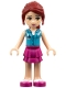 Minifig No: frnd0098 Name: Friends Mia - Magenta Layered Skirt, Medium Azure Top with Cross Logo Minifig No: frnd0098 Name: Friends Mia - Magenta Layered Skirt, Medium Azure Top with Cross Logo