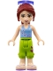 Minifig No: frnd0101  Name: Friends Mia - Lime Cropped Trousers, Medium Blue Top with 3 Butterflies, Sunglasses