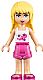 Minifig No: frnd0102  Name: Friends Stephanie - Dark Pink Shorts, White Top with Stars