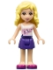 Minifig No: frnd0107  Name: Friends Naya - Dark Purple Skirt, White Top with Pink Flowers