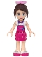 Minifig No: frnd0142 Name: Friends Naomi (Light Nougat) - White Top with Magenta Apron, Magenta Skirt, Bright Pink Flower Minifig No: frnd0142 Name: Friends Naomi (Light Nougat) - White Top with Magenta Apron, Magenta Skirt, Bright Pink Flower