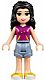 Minifig No: frnd0149 Name: Friends Emma - Sand Blue Shorts, Magenta Top with Yellow and Dark Purple Stripes Minifig No: frnd0149 Name: Friends Emma - Sand Blue Shorts, Magenta Top with Yellow and Dark Purple Stripes