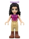 Minifig No: frnd0156 Name: Friends Emma - Tan Riding Pants, Magenta Top with Yellow and Dark Purple Trim, Lavender Bow Minifig No: frnd0156 Name: Friends Emma - Tan Riding Pants, Magenta Top with Yellow and Dark Purple Trim, Lavender Bow