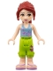 Minifig No: frnd016  Name: Friends Mia, Lime Cropped Trousers, Medium Blue Top with 2 Butterflies