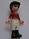 Minifig No: frnd0164  Name: Friends Mia - White Riding Pants, Red Jacket, Black Riding Helmet