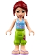 Minifig No: frnd0167  Name: Friends Mia - Lime Cropped Trousers, Medium Blue Top with 3 Butterflies