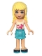 Minifig No: frnd0171  Name: Friends Stephanie - Medium Azure Layered Skirt, White Top with Stars
