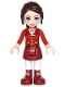 Minifig No: frnd0181  Name: Friends Naomi (Light Nougat) - Red Jacket, Dark Red Skirt and Boots