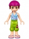 Minifig No: frnd0189  Name: Friends Mia - Lime Cropped Trousers, Medium Blue Top with 3 Butterflies, Helmet