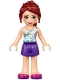 Minifig No: frnd0195 Name: Friends Mia - Dark Purple Skirt, White One Shoulder Top with Stars Minifig No: frnd0195 Name: Friends Mia - Dark Purple Skirt, White One Shoulder Top with Stars