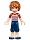 Minifig No: frnd0214  Name: Friends Julian - Dark Blue Cropped Trousers, Red Striped Top