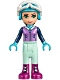 Minifig No: frnd0216  Name: Friends Emma - Light Aqua Trousers, Medium Lavender Ski Vest, Helmet, Goggles