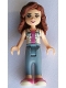 Minifig No: frnd0228  Name: Friends Olivia (Light Nougat) - Sand Blue Trousers, White Top with ID Badge